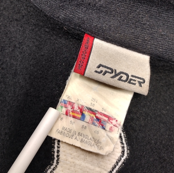 Spyder Men's Black Fleece Jacket Full Zip Embroidered Logo Size XXL - Picture 7 of 12